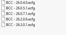 BCC ecfg files